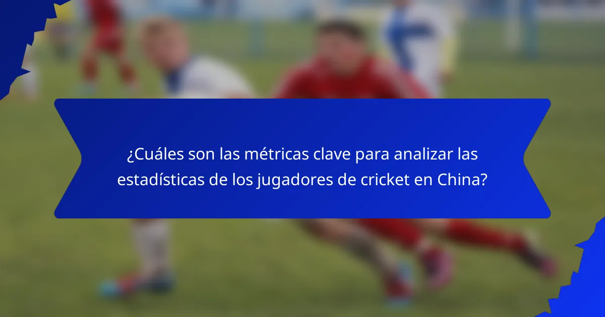 ¿Cuáles son las métricas clave para analizar las estadísticas de los jugadores de cricket en China?